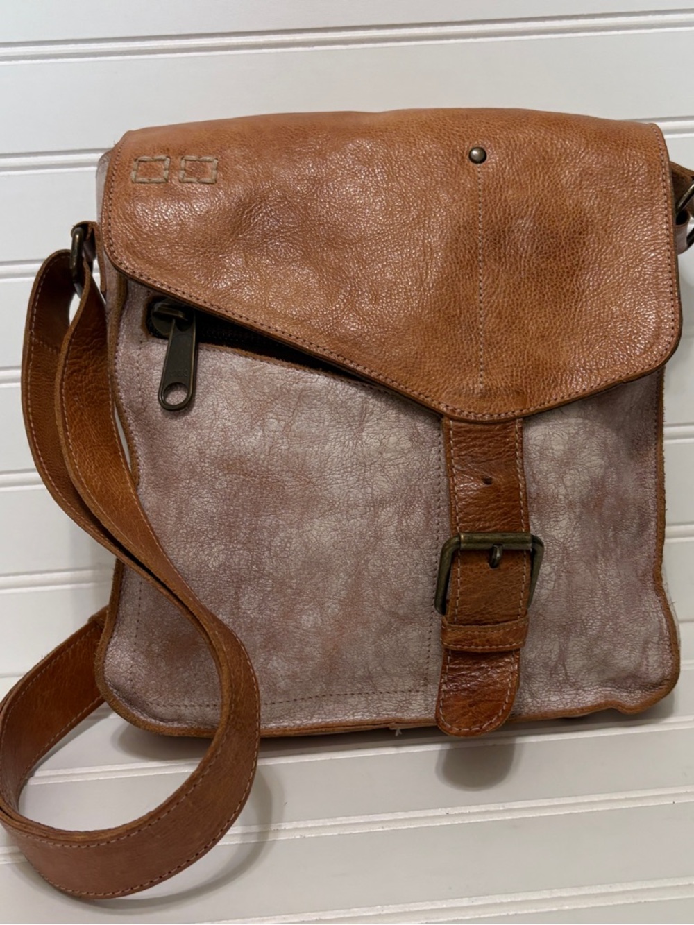 BED STU Venice Beach Nectar Lux Rustic Leather Crossbody Satchel Bag Tote